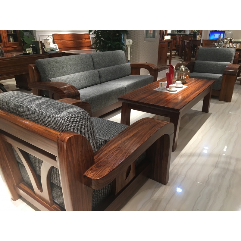 【森元】现代中式乌金木长茶几客厅家具18-6