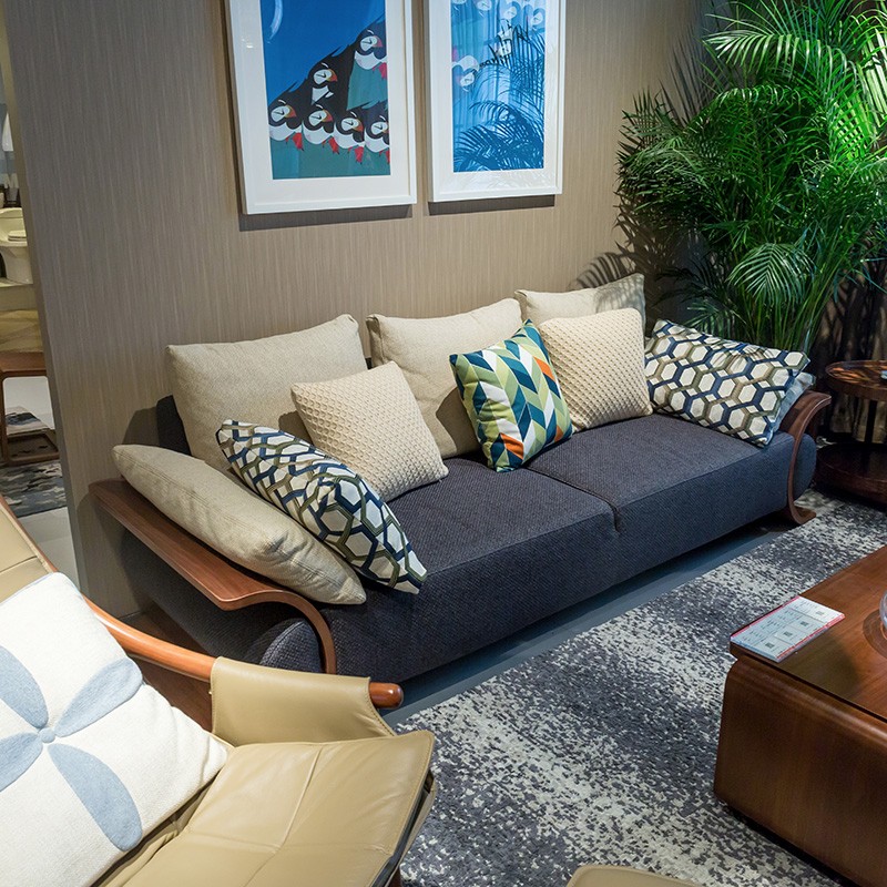 曲美(qm)曲美家居现代简约布艺三人位飞翔沙发fa-2011n2-s10-3