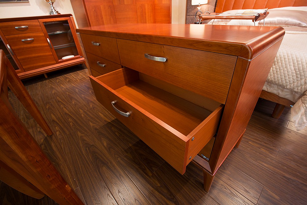 kinwai健威人性家具,樱桃木贴皮,板木家具,卧房六斗柜电视柜