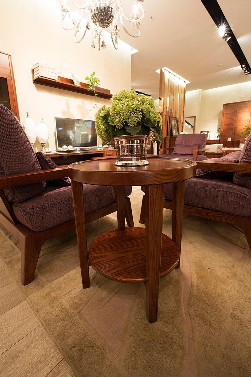 kinwai健威人性家具,白蜡木纯实木家具,客厅 圆几角几