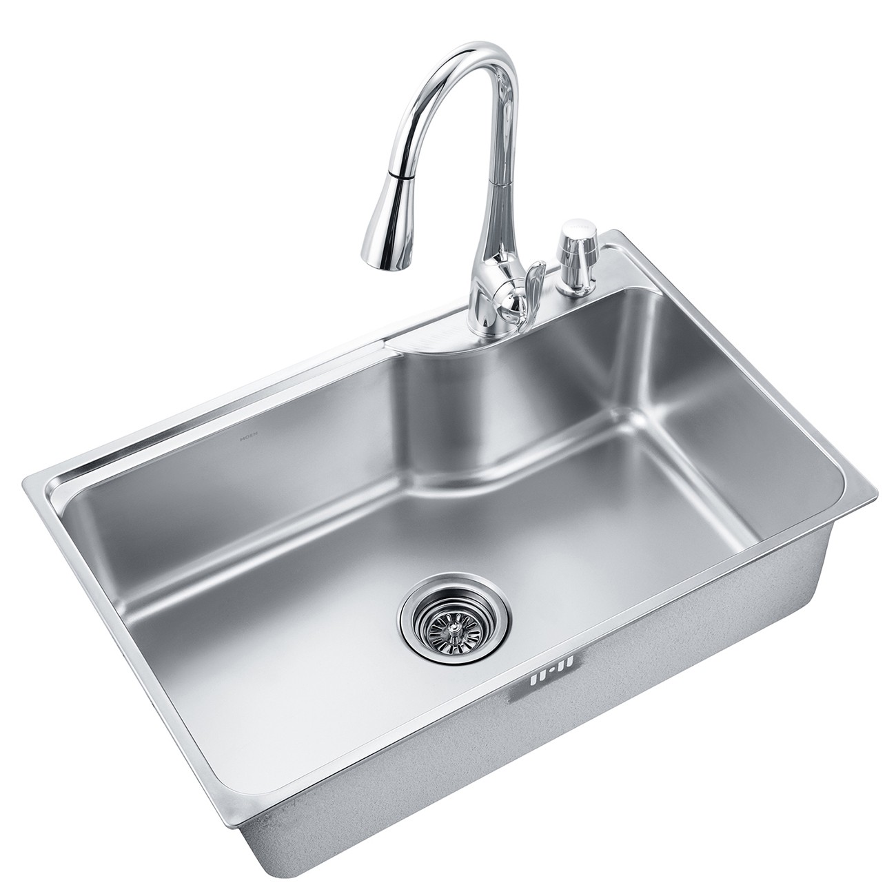 恩(moen)304不锈钢 净铅大单槽洗菜盆22178 mcl7594c 7011水槽套装