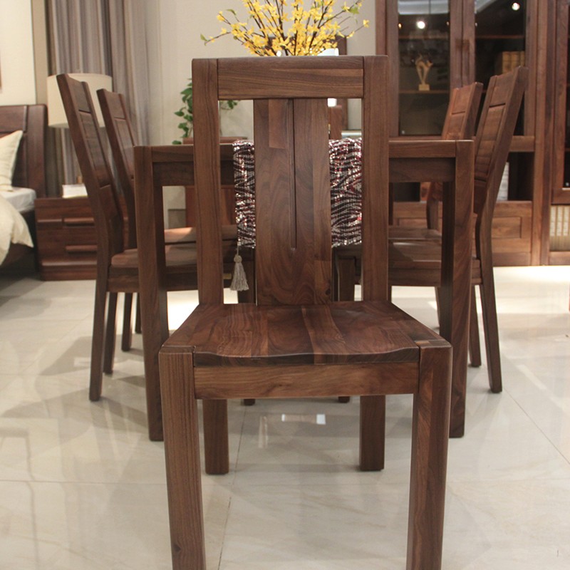 南洋胡氏维蓝国际纯实木黑胡桃8701餐椅