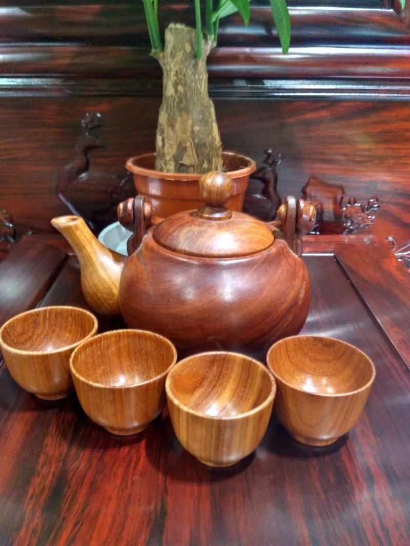 聚贤红木大果紫檀茶具一套