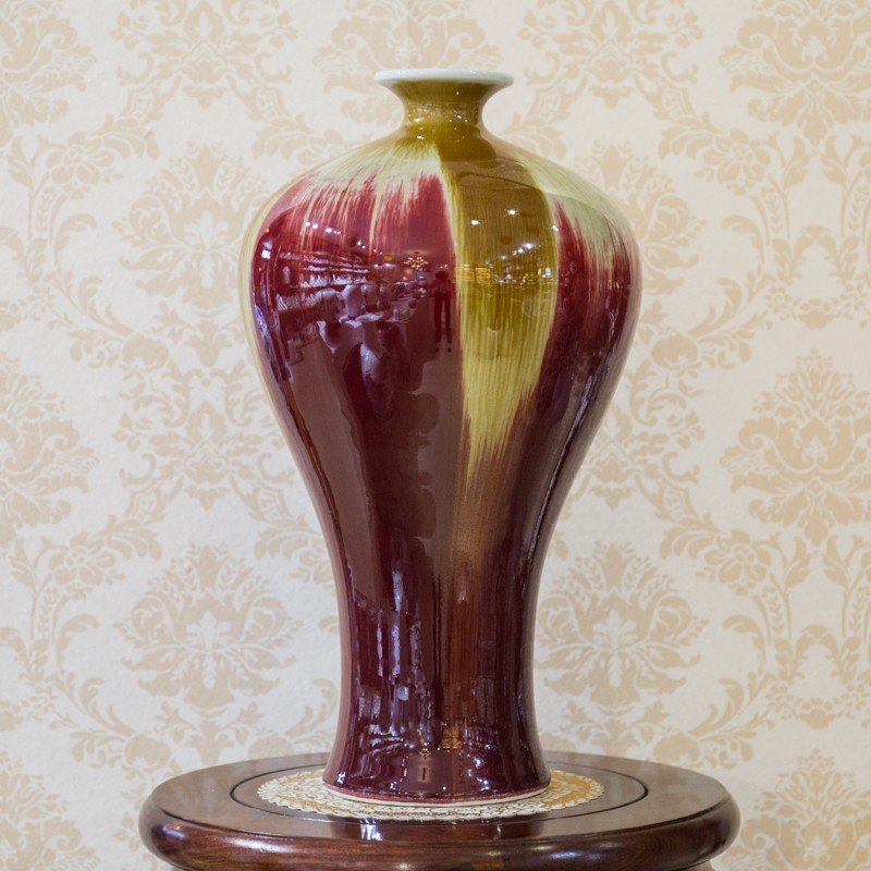 景锡陶瓷-结晶釉花瓶-冰花