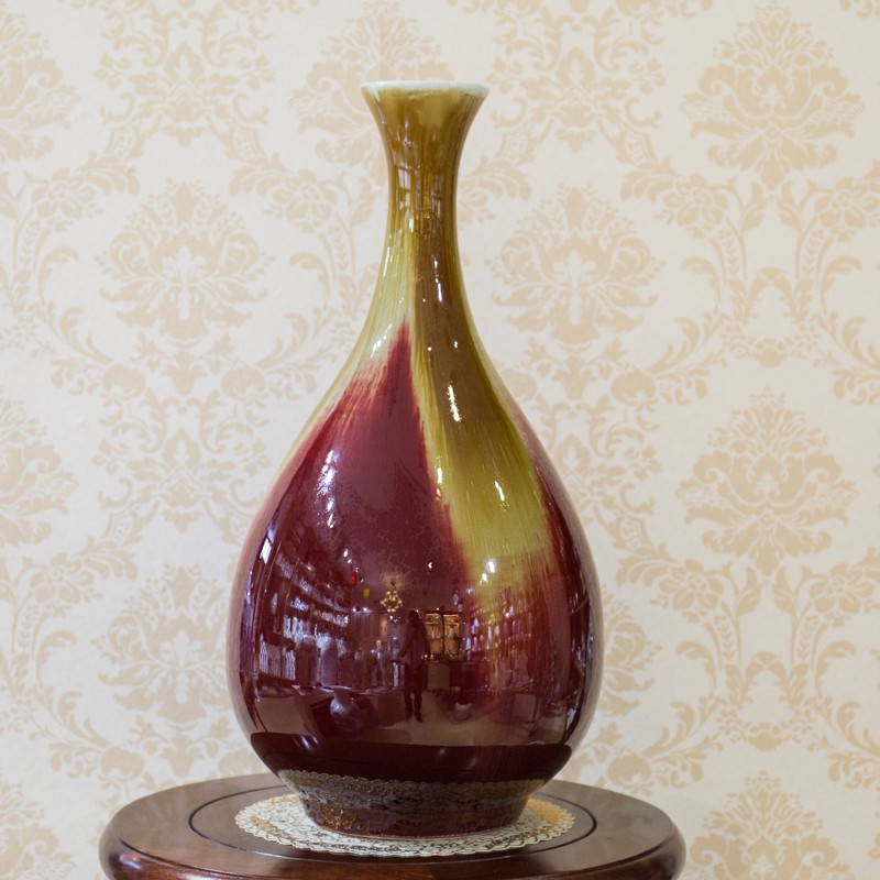 景锡陶瓷-结晶釉花瓶-冰花