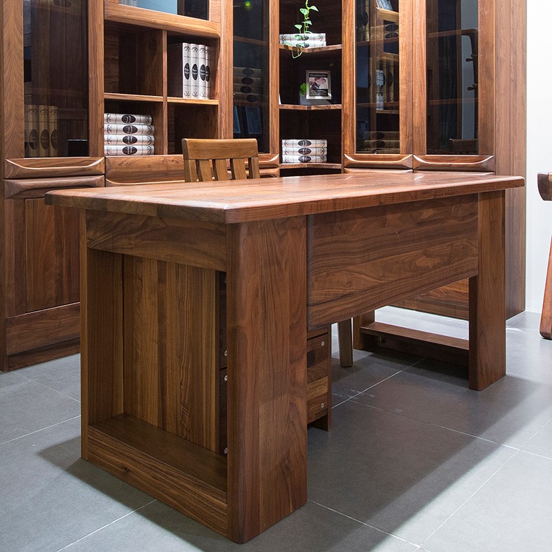 北欧e家黑胡桃木蜡油系列g-1671写字台