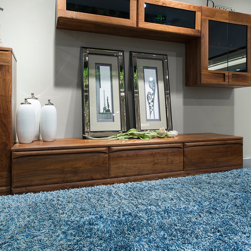 北欧e家黑胡桃木蜡油系列t-1691厅柜