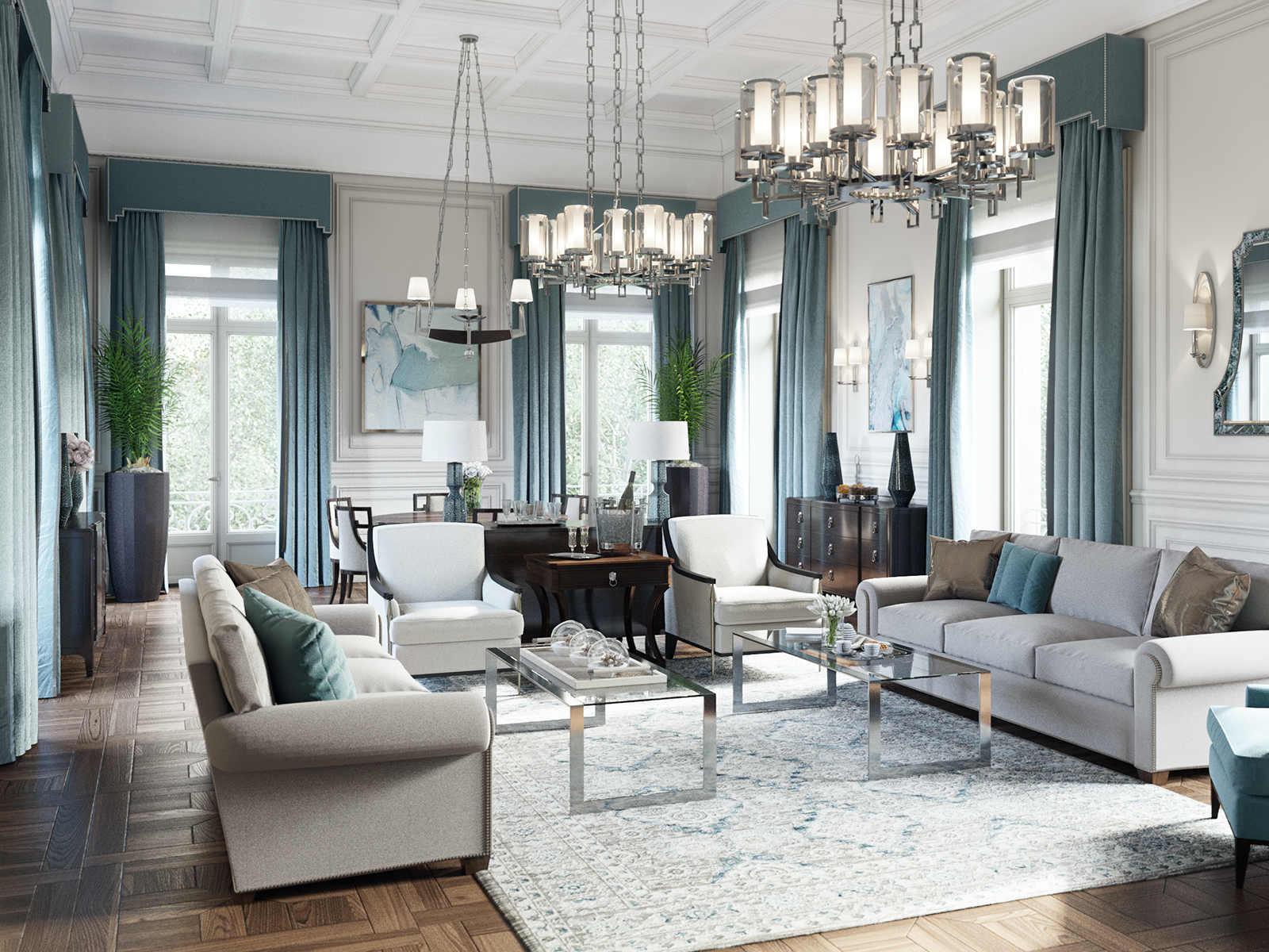 经典美式tiffany蓝大house,美式古典卧室