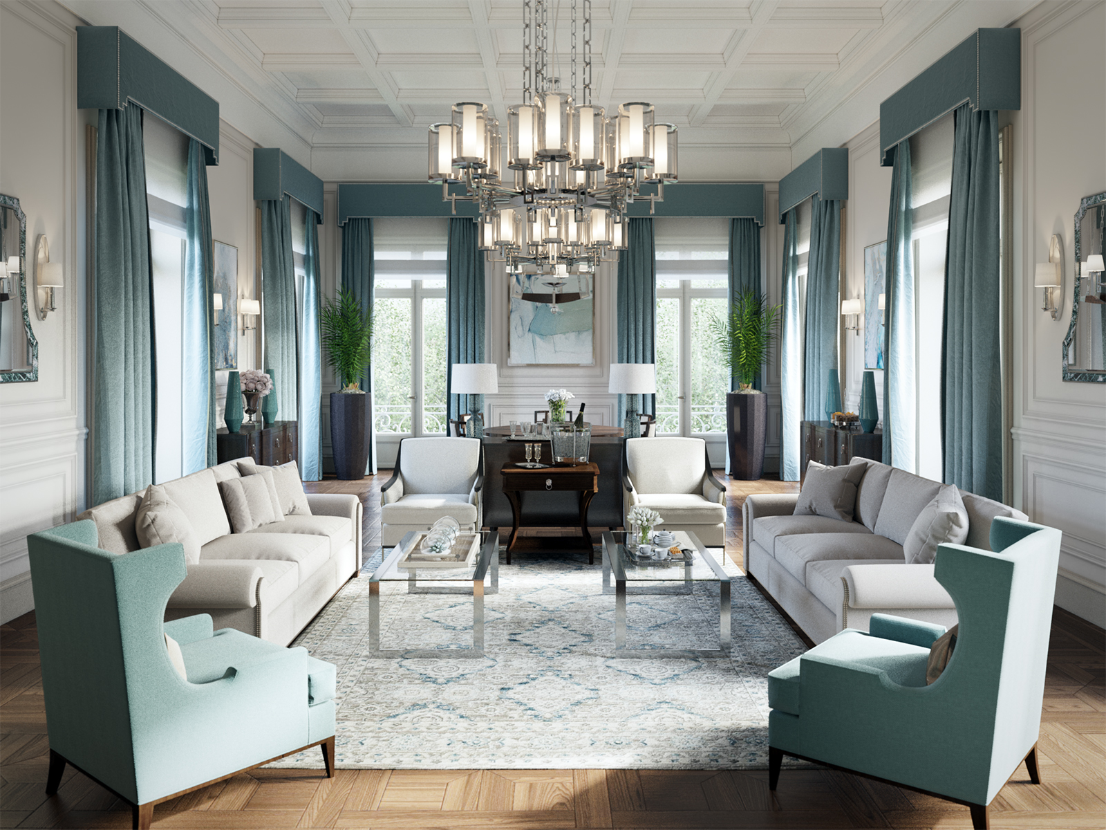 经典美式tiffany蓝大house,美式古典卧室